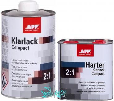 APP Klarlack Compact, hochglänzend, VOC, MV: 2:1, schnelltrocknend, 1,5 Liter Set